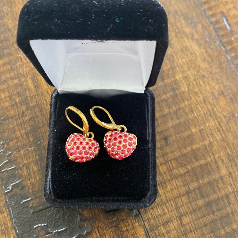 Ruby heart earrings